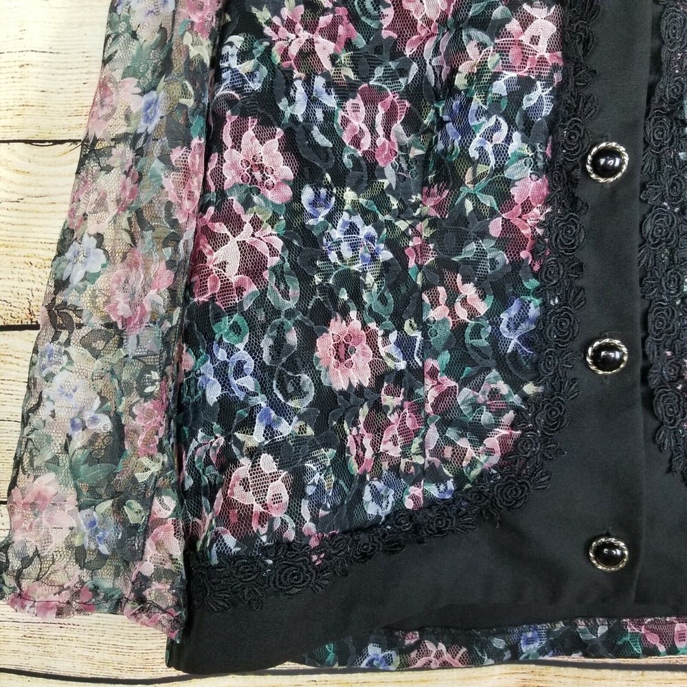 Vintage Risa Ann New York Jacket Size 18 WP Floral Lace Button Up Blazer Pads‎ - Picture 2 of 7